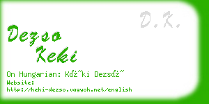 dezso keki business card